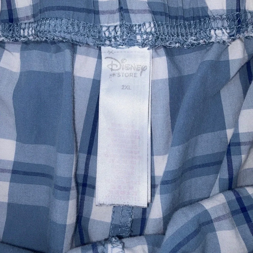 Disney Store Mickey Mouse Plaid Pajama Pants Blue White Womens 2XL Sleepwear - Picture 3 of 6